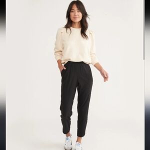 Marine Layer Allison Pant Classic Black Casual Stretchy Soft Crop Dolphin Hem S